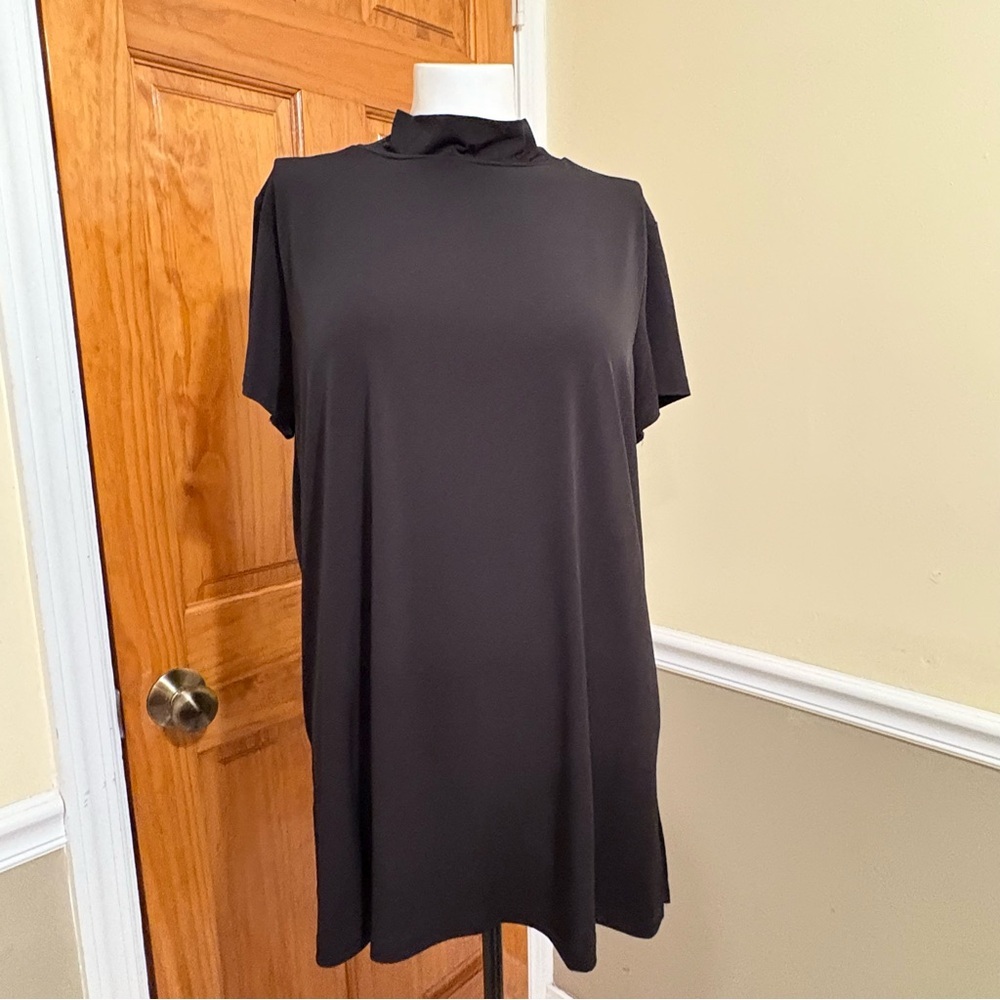Susan Graver Elegant Black Tunic Top